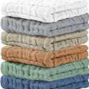 Cuddle Campus Baby Washcloths 6 Packs, Muslin Washcloths Baby,Cotton Burp Cloths, Extra Absorbent and Soft Wash Clothes for Newborns, 12x12 Inches