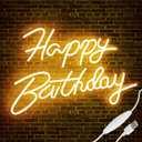 Happy Birthday Neon Sign for Wall Decor,LED Neon Light Sign with Dimmable Switch,Happy Birthday Light Up Sign Banner for Birthday Party,Backdrop Decoration(16.5"x9")