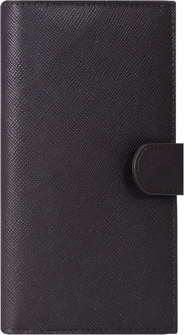 Oak Leathers Checkbook Cover Slim Minimalist For Men with RFID Blocking Credit Card Holder Wallet (Root Beer)