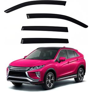 Window Visors Rain Guards fits 2018-2025 Mitsubishi Eclipse Cross, Window Wind Deflectors Vent Shades Accessories, Out-Channel, Dark Smoke 4 Pcs, 2019 2020 2021 2022 2023 2024