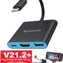 Switch 2 Dock for Nintendo Switch 2 Plug & Play for Latest V21, Switch 2 Portable Dock with HDMI 2.1/PD/USB A 3.2 Compatible with Nintendo Switch 2/Rog Ally/steam Deck/Laptop/MacBook