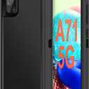 Jelanry Case for Samsung Galaxy A71 5G Dual Layer Shockproof Protective Back Cover [Not fit A71 5G UW] w/Dust Port & Anti-Slip Grip Heavy Duty Rugged Phone Case for Galaxy A71 5G for Daily Use Black