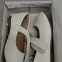 Hehainom Toddler Girls Flats Mary Jane Flower Girl Dress Shoes School Wedding Party Shoes (White Pu, 6)