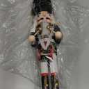 Christmas Nutcracker Decorations Nutcracker Figure 15 Inch Wooden Nutcrackers Collectible Ornament Nutcrackers Soldier for Table Desktop Home Christmas Decor Xmas Indoor Decor Black Hat beat a drum