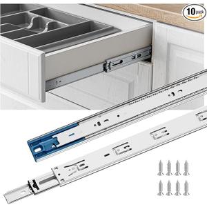 Goldenwarm 10 Pair 22 Inch Soft Close Drawer Slides, 20 Pack Heavy Duty Side Mount 100lb Capacity, Full Extension Ball Bearing Cabinet Glides for Kitchen