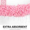 LanYunUmi Rugs for Bathroom Slip-Resistant Shag Chenille Bath Mat Extra Soft and Absorbent Rug Shower Room Machine-Washable Fast Dry（Pink 17"x24"）