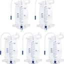 Catheter Bags for Men with 5PCS, Foley Catheter Leg Bags for Men 1000ML, Urine Bags for Easy Flip Drain Design