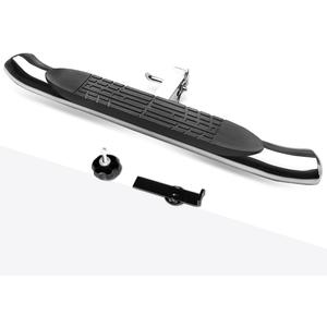 PM PERFORMOTOR 37x4 Inches Oval 2 Inches Receiver Stainless Steel Trailer Towing Tailgate Hitch Step Bar Chrome