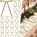 VioraWhite 24 Pcs Khaki Glitter Christmas Napkin Rings Vintage Velvet Bow Xmas Napkin Holders Rings Buckle for Christmas Serviette Holiday Party Anniversary Wedding Dining Table Decoration