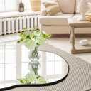 32"x20" Frameless Asymmetrical Irregular Bathroom Mirror, Wavy Vanity Wall Mirror for Modern Bathroom, Bedroom, Entryway, Living Room Decor