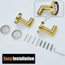 2 Pack Bath Towel Hook, Gold Robe Hook Stainless Steel Bathroom Clothes Coat Hook Wall Mounted Door Hanger Brushed Gold,96018-8BG. (2.75 Inch)