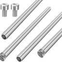 4 PCS Hollow Threaded Tube Stainless Steel 8 Inch Capillary Tube Inner Threaded Rods Studs Round Tubing Metal Straight Pipe Fittings Replacement Accessories with M4 Screws Hardware DIY Repair Part