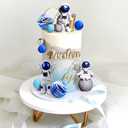 LaVenty Space Cake Toppers Outer Space Astronaut Rocket Stars Cake Decorations for Birthday Party Supplies Baby Shower