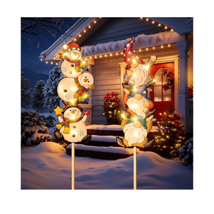 Tryme Solar Christmas Lights - Snowman Solar Lights Outdoor Gnome & Snowman Decorations, Garden Gifts for Yard, Lawn, Patio