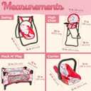 18-Inch Baby Doll Nursery Playset by Litti - Doll Accessories Set with Swing, Crib, High Chair, and Carrier - Realistic Toy Furniture for Imaginative Play - Gift for Kids Ages 3 Up