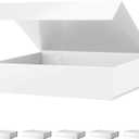 PACKHOME Mothers Day 6 Gift Boxes 11.5x8x2.5 Inches, Sturdy Shirt Boxes with Magnetic Lids for Multiple Occasions (Glossy White)