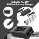 54.6V 2A Fast Charger 7 in 1 Plugs for 48V Lithium Batteries, Universal Power Adapter for 48V-54.6V Lithium Batteries