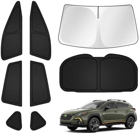 T TGBROS Windshield Sun Shade for Subaru Crosstrek 2024 2025 2026 Car Window Shades Thicken UV Block and Blackout Privacy Foldable Sunshades 8PCS Accessories Keep Cool Sun Visor Covers