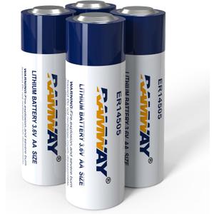 KBT 4Pack 3.6V ER14505 Lithium Li-SOCL Battery, 2700mAh High Capacity AA Size Non-Rechargeable Battery for Sensor Water Electricity Meter Gas PLC Facility Equipment Spare Battery
