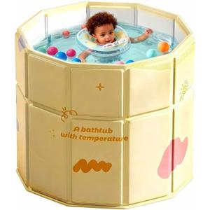 Portable Bathtub for Kids 27.5"x31.5" Collapsible Cold Plunge Bathtub Foldable No Installation Ice Bath Tub for Shower Stall, Bathroom Hot SPA Soaking Standing Tub