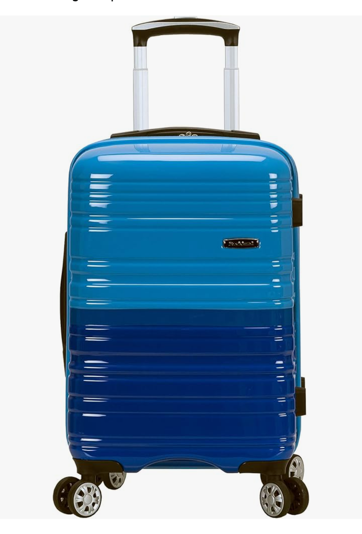 Rockland Melbourne Hardside Expandable Spinner Wheel Luggage, Two tone blue, Carry-On 20-Inch
