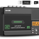 SEMIER Small Cassette Tape Player, USB C or SD Card Audio Cassette to MP3 Digital Converter, Record to Cassette/Computer/SD Card via Mic, Loud Speaker, Headphone Jack, 16GB SD Card for Type I Tapes