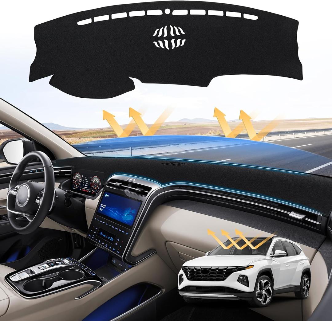 Dash Cover for 2022-2025 Hyundai Tucson Dashboard Cover Mat for Tucson Accessories Suede Dash Mat Nonslip UV Rays Protector No Glare(Only Fit 4.2-inch Digital Cluster,not fit 10.25 inch)