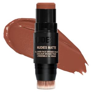 Nudestix Nudies Bronze All Over Matte Bronzing Stick  3-in-1 Cream Bronzer for Cheeks, Eyes & Lips with Built-In Brush | Natural Contour & Sun-Kissed Glow