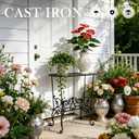 Heavy Duty Cast Iron Potted Plant Stand Garden Table - 22.8IN. Oval Plant Shelf, Vintage Ornament Display Stand, Corner Plant Stand for House Decor, Balcony, Living Room or Patio wrought flower bloom bar