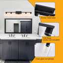 6-Light Bathroom Vanity Light Black Vanity Lights for Bathroom Light Fixtures Matte Black 6 Light Fixtures with Clear Glass Shades for Bath Over Mirror