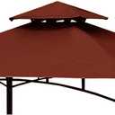 Grill Gazebo Replacement Canopy Top Cover 58 Double Tiered BBQ Roof ONLY FIT for Gazebo Model L-GG001PST-F (Burgundy)
