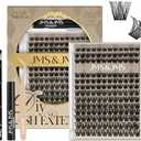 JMS&JMS Lash Clusters Kit Lash Extension Kit with Lash Bond and Seal Eyelash Applictor Lash Remover Eyelash Brush Lash Extension Kit for Beginner (MISS BELLA-8-18mix)