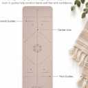 YOGATI Yoga Mat Thick Non Slip with Alignment Lines and Carrying Strap, Large Pilates Mat for Women, Extra Grip Home Gym Workout, Fitness & Exercise Mats, 6mm Dual Layer TPE, 72 x 24 in, Beige Brown