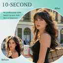 Benehair Clip on Bangs Real Human Hair with 360 Full Coverage, 3D Air Bangs for Daily Wear, Natural Seamless Fit for Women Natural Black