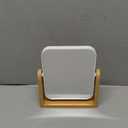 YEAKE Vanity Makeup Mirror with Natural Bamboo Stand, 8 Inch Double Sided 360 Degree Swivel Magnifying Mirror for Table, Desk, Countertop Shaving Make Up, White, 1x, 2x