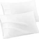 PiccoCasa White Pillow Cases King Size Set of 2,Soft Breathable Pillowcases,100% Cotton Pillow Covers with Envelope Closure