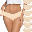 Altheanray Womens Underwear Cotton Underwear for Women Seamless Hipster Bikini Briefs Panties 6 Pack (Medium, Skin)