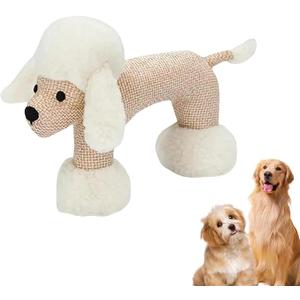 2 x Linen Animal Shape Cotton Rope Dog Chew Toy, Squeaky, Sturdy Linen Fabric (Dog)