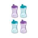NUK Fun Grips Hard Spout Sippy Cup 10 oz. | Easy to Hold BPA Free Spill Proof Toddler Cup 4pk (Teal/Purple)