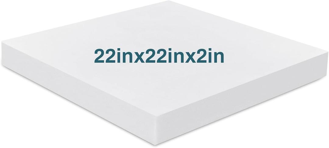 Frienda 1 Pack 2 x 22 x 22 Upholstery High Density Craft Foam Sheets Replacement Square Cut to Size Cushion Chair Padding, Suitable for Shipping, Packing, Cushion Foam, Mailing, Cosplay