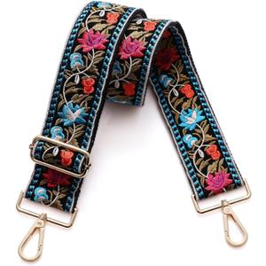 S-Jacorry Purse Strap Replacement Crossbody Wide Shoulder Strap Adjustable Canvas Straps Handbag Strap Replacement Belts (Gold Buckle-976)