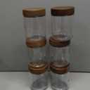 16oz 6 Pack Overnight Oats Containers with Lids, Glass Mason Jars with Acacia Wood Airtight Lids, Wide Mouth Meal Prep Storage Jars for Yogurt, Chia Pudding, Salad, Parfait, Snacks, Spice