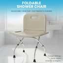 Foldable Shower Stool for Kids & Teens Adjustable Height Bath Stool with Back Support Non-Slip Feet, Compact Folding Shower Chair for Inside Shower or Tub 300 lb Capacity