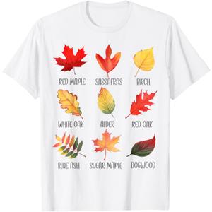 Maple Leaf Autumn Tree Orange Fall Leaves Season for Kids T-Shirt (White, 3T)