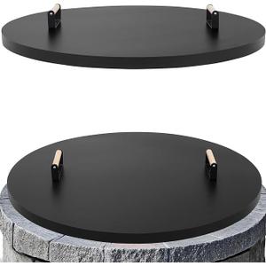 Permade Fire Pit Lid Cover Round- 36" Powder Coated Steel Firepit Cover