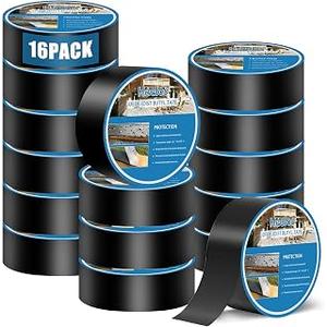 Joist Tape for Decking 2''×50',16 Pack Weather-Resistant Deck Joist Tape,Waterproof Seal Antiseptic Butyl Joists Tape,Self-Adhesive Flashing Joists Tape for Wood Decks Beams Roof
