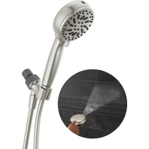 Delta Faucet ProClean Brushed Nickel Shower Head with Handheld, Showerhead with High Pressure Spray, Handheld Shower Head, 6 Spray Settings, SpotShield Brushed Nickel 75740SN