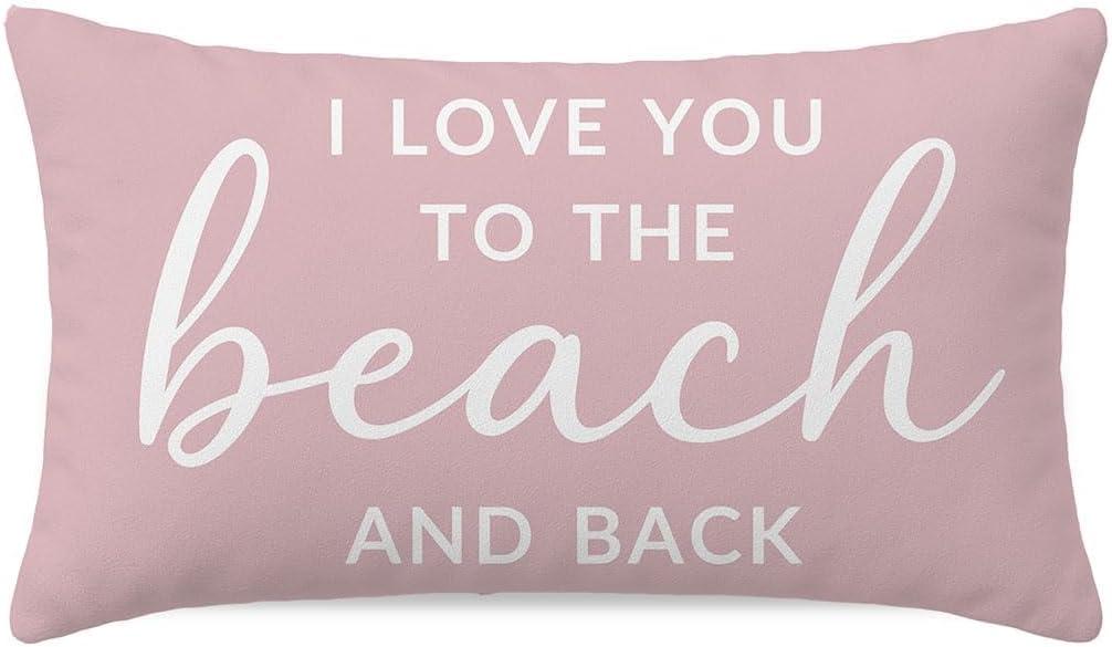 Decorative Pillow Cover 12 x 20 Inch Beach, Pink