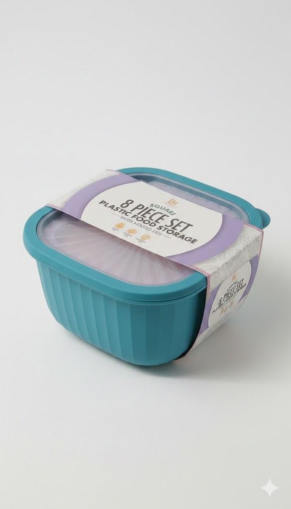 8 Pack Set Plastic Storage Food