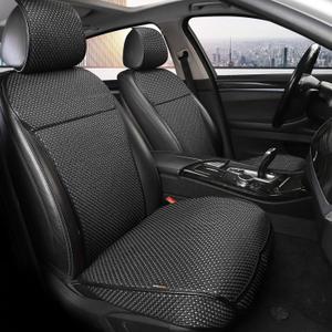 Auto Newer Luxury Breathable Car Seat Cover Fit Four Seasons, Universal Front of Car Seat Cushions, Bottom Seat Covers of Full Wrapped Edge,Universal Fit for 95% Cars,SUV(Black+Grey2PCS)